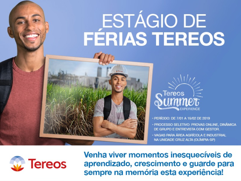 Tereos abre inscrições para programa de estágio de verão