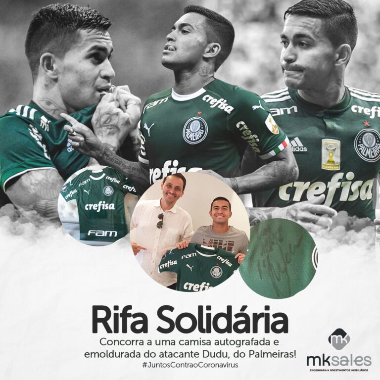  Rio-pretense realiza rifa solidária de camisa do atacante Dudu, do Palmeiras