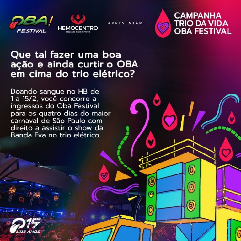 OBA Festival promove campanha de incentivo à doação de sangue