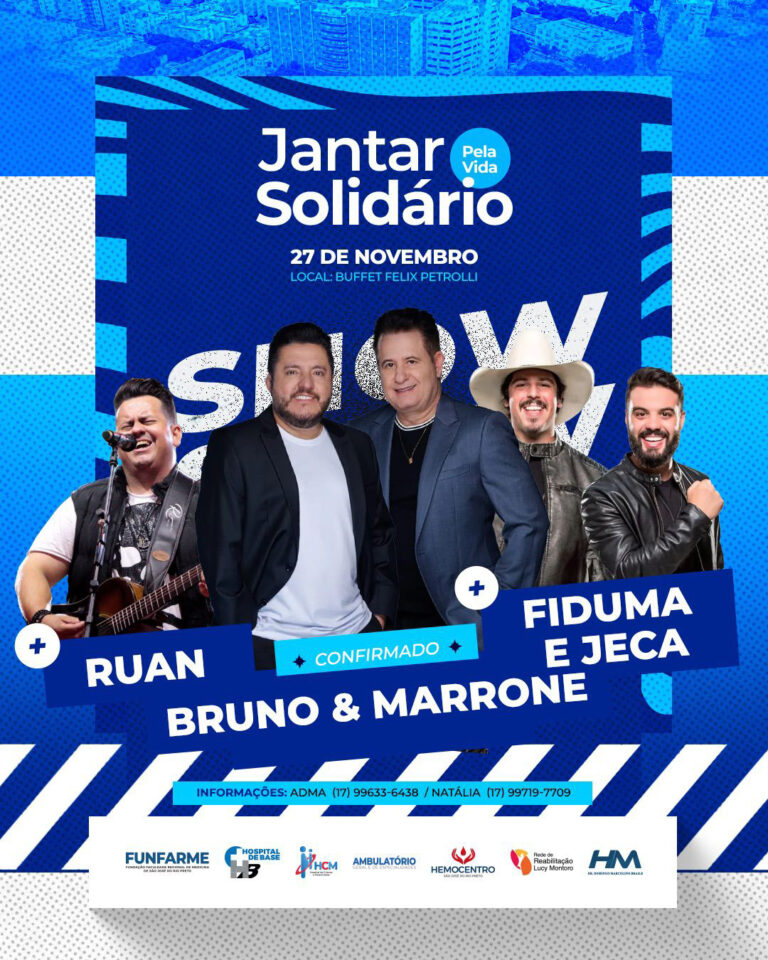 HB promove jantar solidário com Bruno & Marrone e Fiduma & Jeca